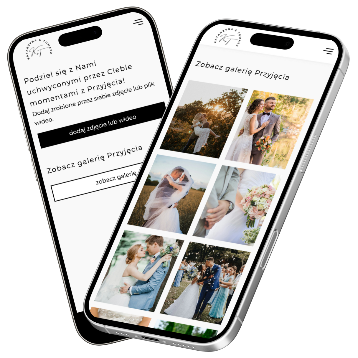 dwa telefony z włączoną funkcją wspomnienia z wesela