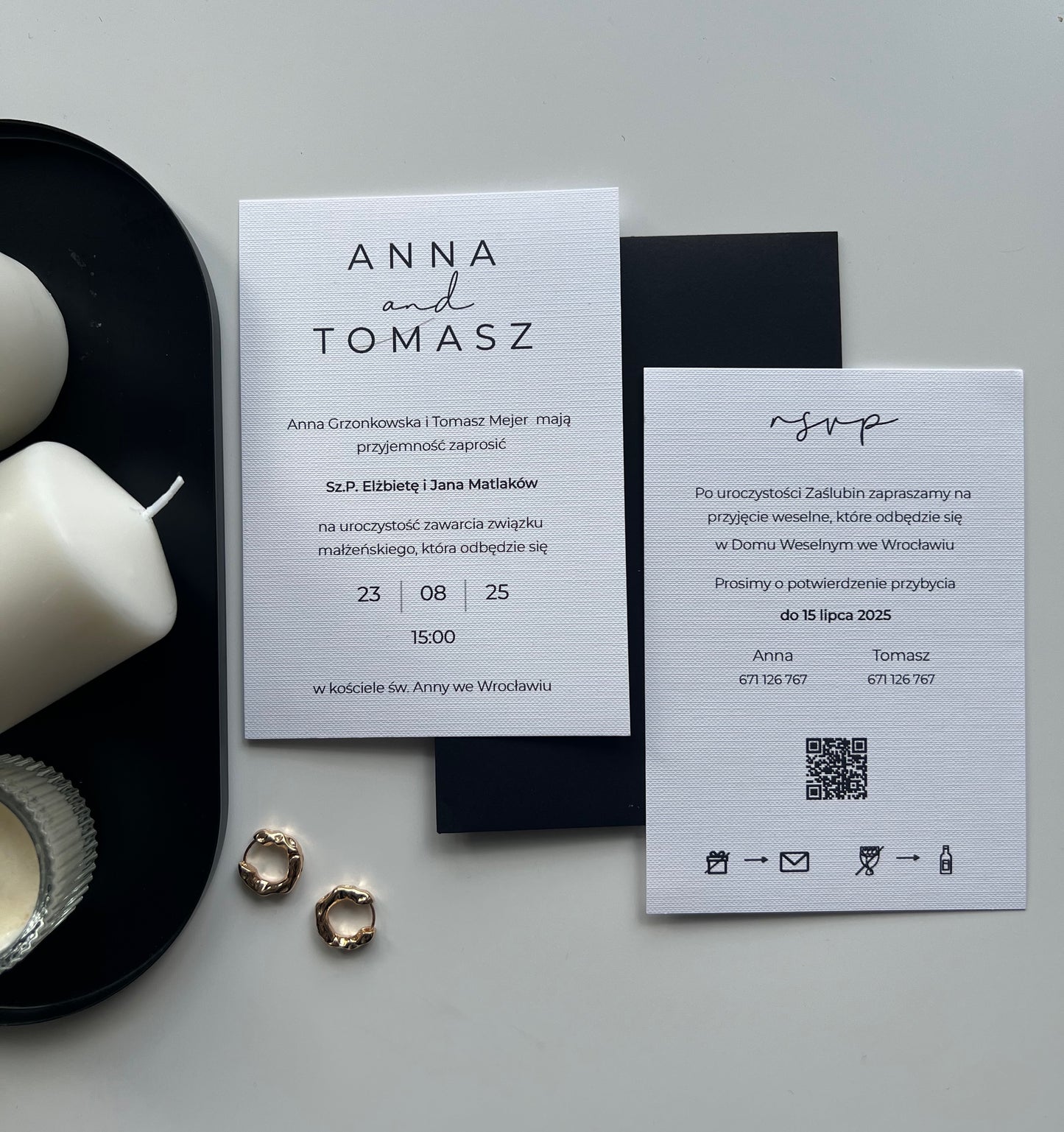 Zaproszenie minimalistyczne Thomas