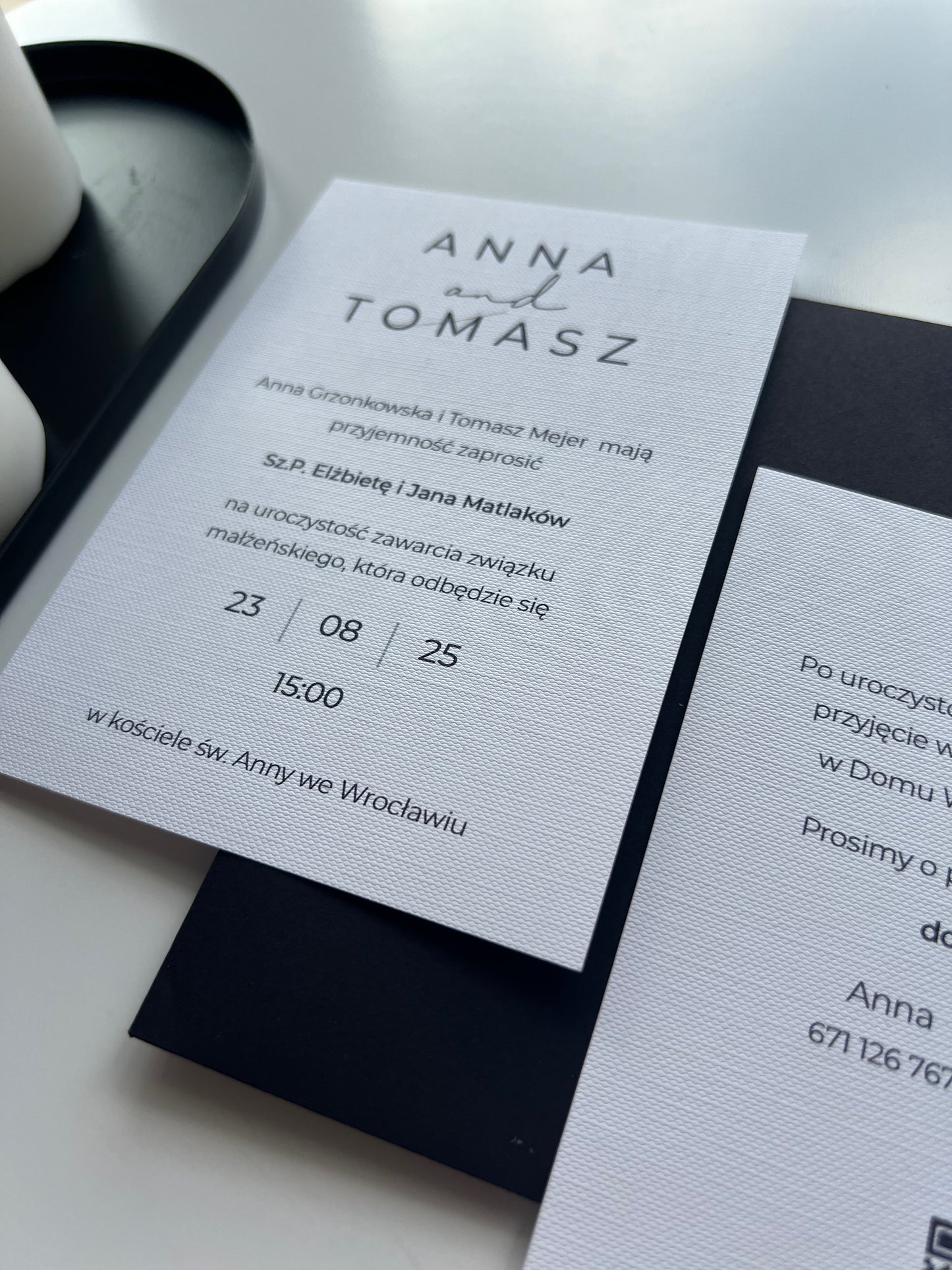 Zaproszenie minimalistyczne Thomas