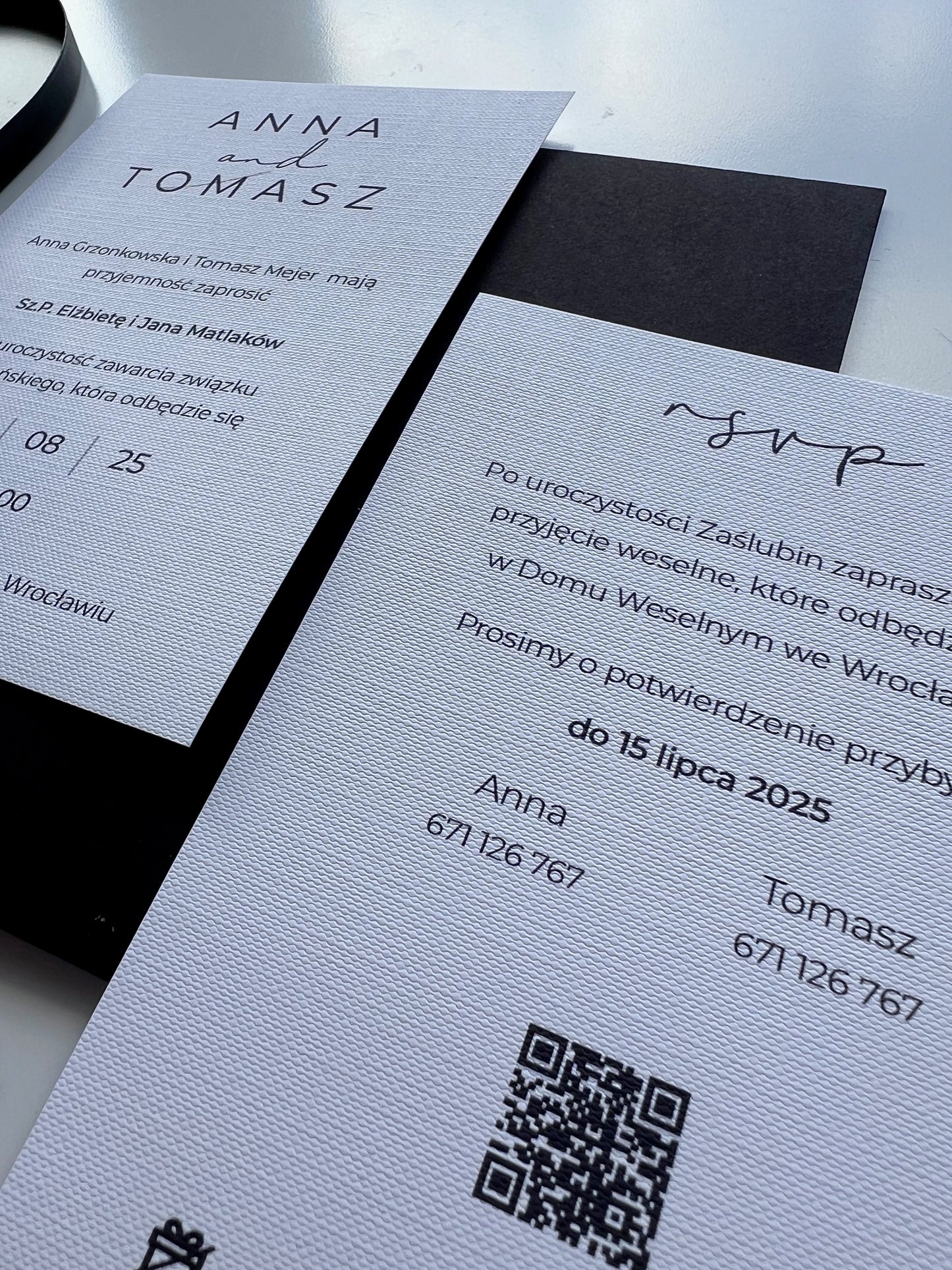 Zaproszenie minimalistyczne Thomas