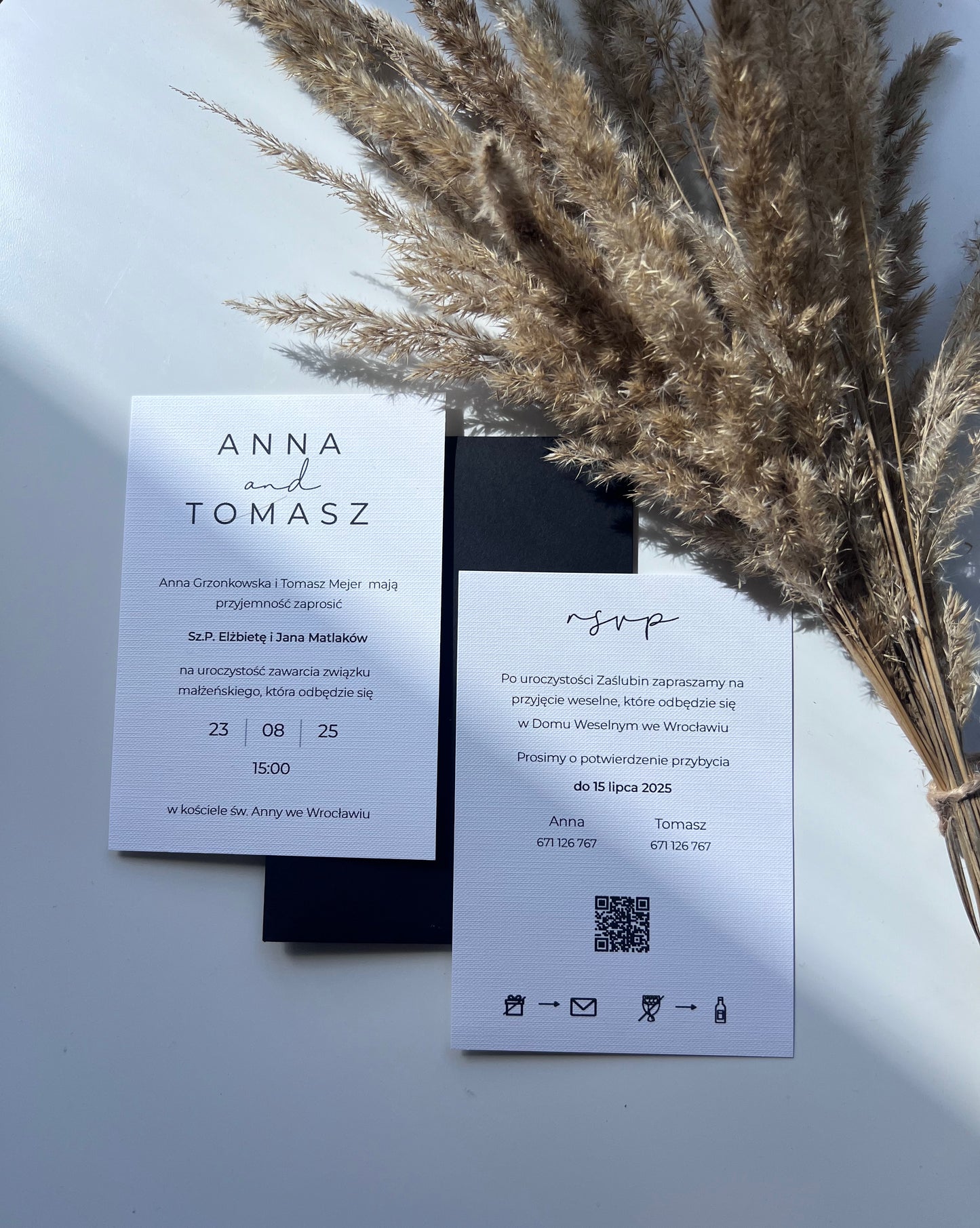 Zaproszenie minimalistyczne Thomas