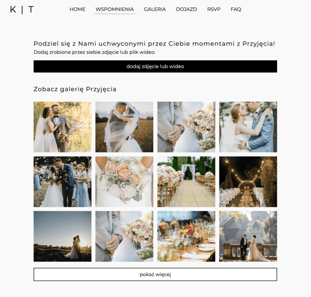 Wspomnienia z wesela z możliwością dodania zdjęcia