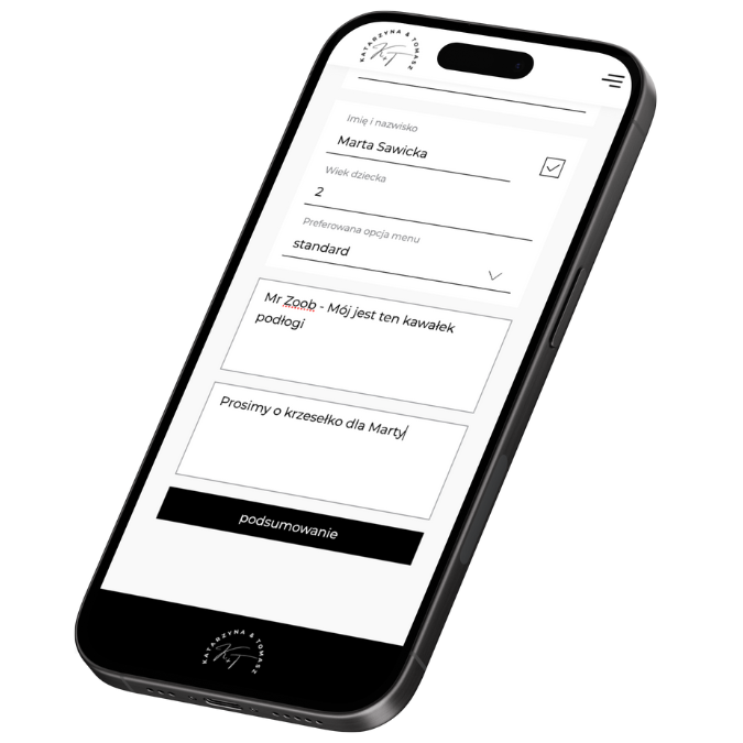 telefon z wypełnionym formularzem potwierdzenia obeności